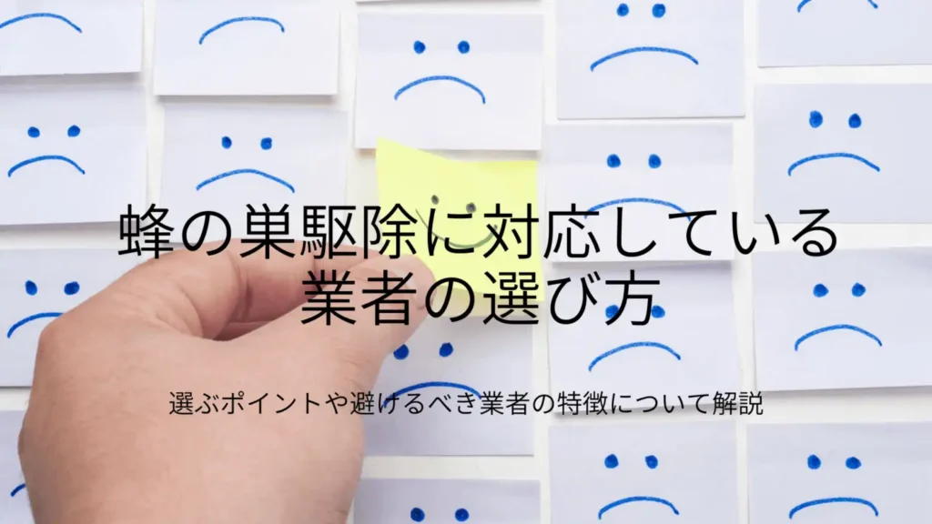 蜂の巣駆除業者の選び方